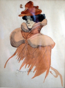 Villon, Jacques. Dame im pelzbesetzten Mantel mit Hut. (00004)