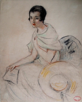 Ablett, William Albert. Femme au chale vert. (00152)