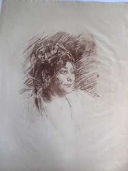 Belleroche, Albert de. Portrait einer Frau im Halbprofil. (00211)