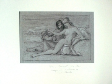 Brisset, Pierre. Zwei nackte Frauen am Strand mit Obstkorb. (00221)