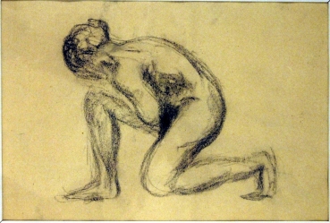Carrière, Eugène. Kniender weiblicher Akt. (00535)