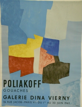Poliakoff, Serge. Ausstellungsplakat. Galerie Dina Vierny. Farblithografie. 1965. (00674)