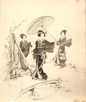 Haquette, Georges. Drei Japanerinnen. (00735)