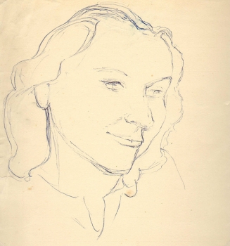 Wohlwill, Gretchen. Portrait einer Frau im Halbprofil. (00776)