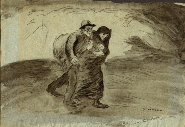 Steinlen, Théophile-Alexandre. Vagabundenpaar. (00792)