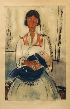 Villon, Jacques. L'Italienne d'apres Modigliani.  (00800)