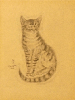 Foujita, Tsuguharu. Chat assis (Amestris). (00945)
