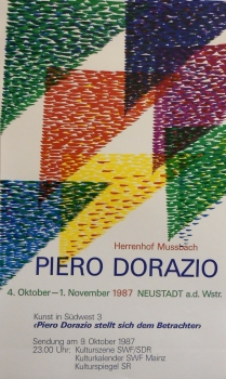 Dorazio, Piero. Veranstaltungsplakat / Herrenhof Mussbach. (01547)