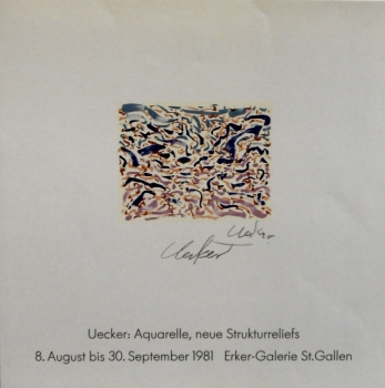 Uecker, Günther. Erker-Galerie St. Gallen, Ausstellungsplakat. (03154)
