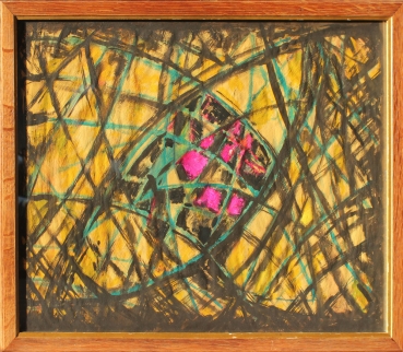 Marie Pospíšilová. Abstrakte Komposition. Mischtechnik. Holzrahmen (Art. Nr. 01825)