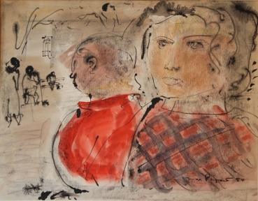 Papart, Max. Figürliche Darstellung auf Papier. Signiert. 1954 (Art. Nr. 1850)