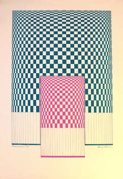 Ziemann, Armin. Siebdruck auf Karton. Geometrische visuelle Komposition (Art Nr. 1937)
