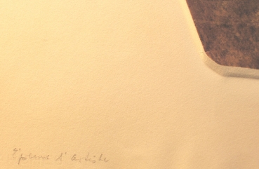 Arnold, Fiedler. Mischtechnik auf Bütten Sans Titre (Steindruck 3d Collage) (Art Nr. 2116)