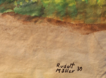 Möller, Rudolf. Lichterwalde Trauerzug. Aquarell. Signiert. 1930. (Art Nr. 2127)