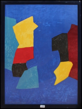 Poliakoff, Serge. Composition sur fond bleu. (02161)