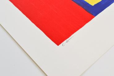 Reggiani, Serge - Farbkomposition in Rot und  Geld und Blau, 2004 (ID 40)