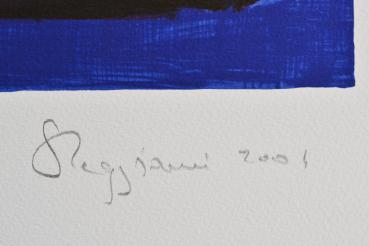 Reggiani, Serge - Farbkomposition in Rot und  Geld und Blau, 2004 (ID 40)