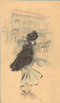 Fournery, Félix. Elegante Frau im Zobel. (00182)