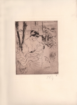 Legrand, Louis - Radierung auf Original Pellet et Legrand Künstler Bütten - Mutter und Kind - Signiert (00252)