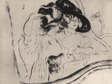 Legrand, Louis - Radierung auf Original Pellet et Legrand Künstler Bütten - Junge Damen in einer Theater Loge - In der Platte signiert (00278)