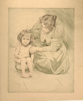 Maurin, Charles. Fillette sur le petit pot. (00158)