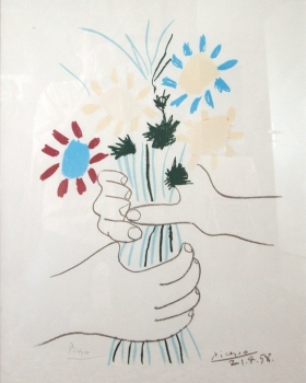 Picasso, Pablo. Fleurs et mains. (00041)