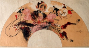 Villon, Jacques. Eventail pour le bal Henri Monnier. (00137)