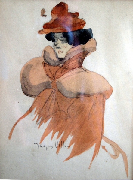 Villon, Jacques. Dame im pelzbesetzten Mantel mit Hut. (00004)