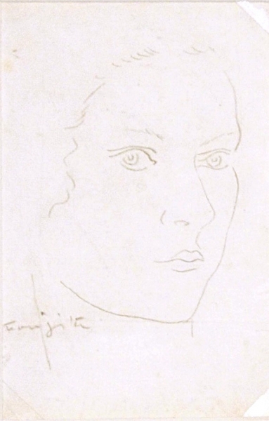 Foujita, Tsuguharu. Visage de femme. (00692)