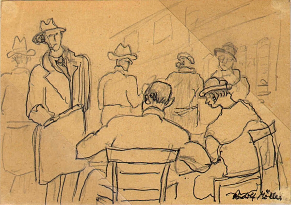 Möller, Rudolf. Caféhaus-Szene. (00750)