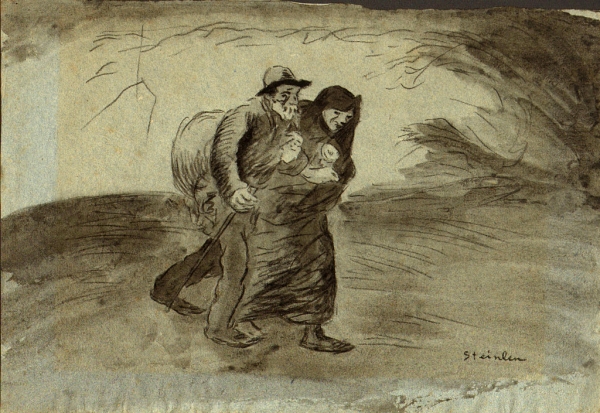 Steinlen, Théophile-Alexandre. Vagabundenpaar. (00792)