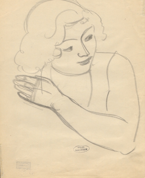 Derain, André. Studie einer Frau mit gebeugtem linkem Arm. (01224)