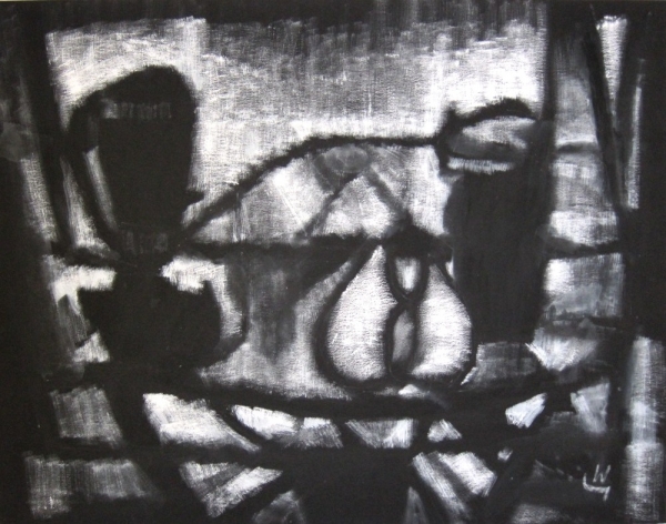 W (Monogrammist) Abstrakte Komposition in S/W. (01462)