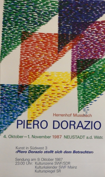 Dorazio, Piero. Veranstaltungsplakat / Herrenhof Mussbach. (01547)