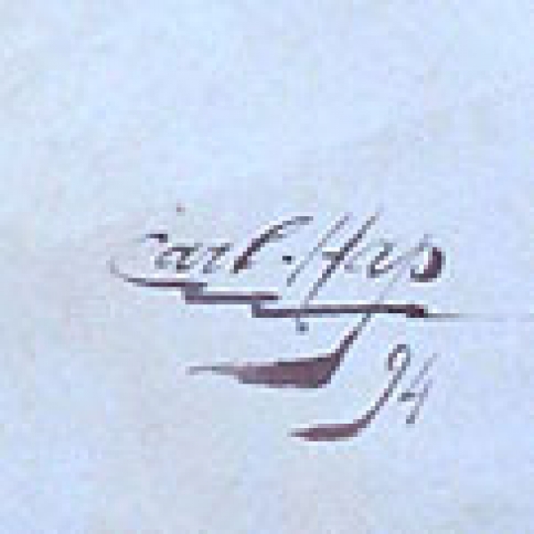 Happel, Carl. Aquarell Gouache.  Elégantes à bicyclettes -  (Elegante Dame mit Fahrrad) (01820)