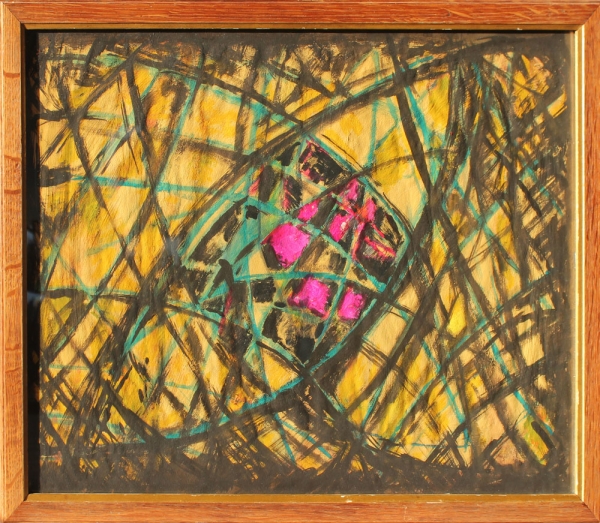 Marie Pospíšilová. Abstrakte Komposition. Mischtechnik. Holzrahmen (Art. Nr. 01825)