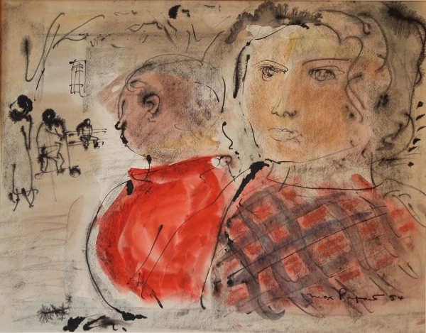 Papart, Max. Figürliche Darstellung auf Papier. Signiert. 1954 (Art. Nr. 1850)