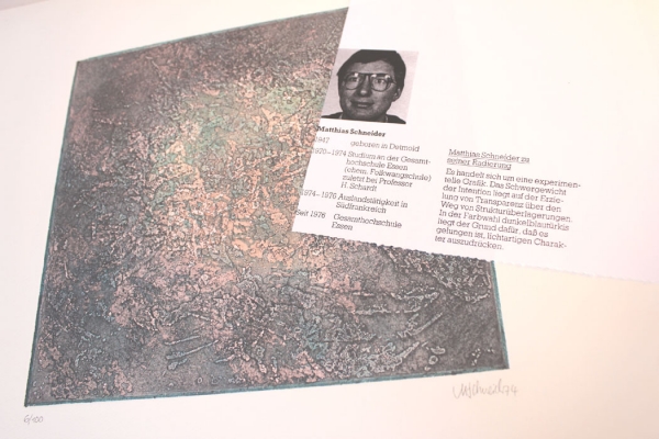 Schneider, Matthias. Farbradierung auf Papier. 1974 (Art Nr. 1931)