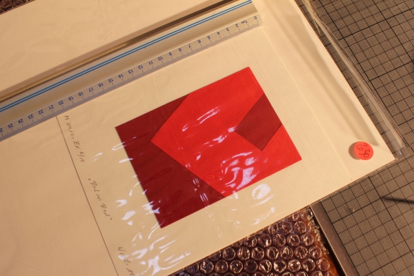 Wirth, Kurth. Collage auf Karton. Red Sky (Art Nr. 2030)