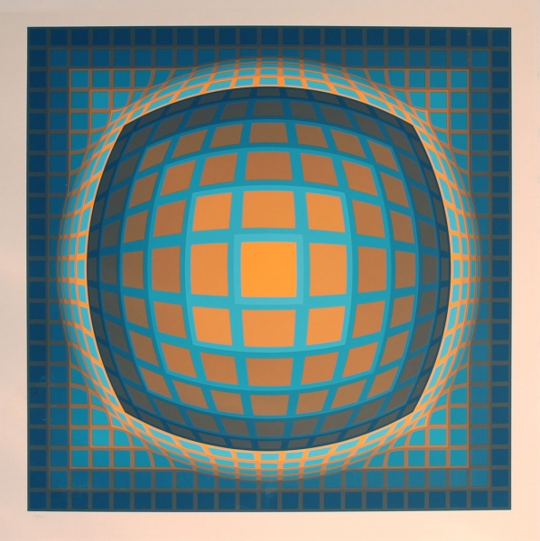 Vasarely, Victor. Geometrische und räumliche Komposition. (2127)