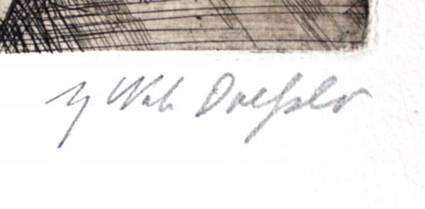 Dressler, August Wilhelm. Radierung. Liebespaar. 1928. Signiert (Art Nr.2157)