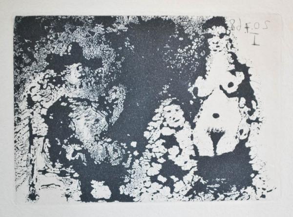 Pablo, Picasso - Homme a la Pipe assis,  Maja et Celestine, 1968 (ID 270)