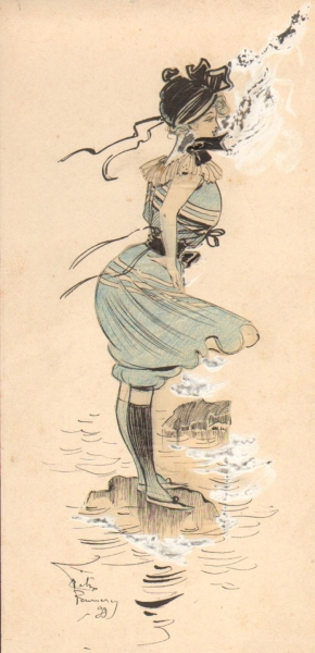 Fournery, Felix. Junge Frau im Wind. (00185)