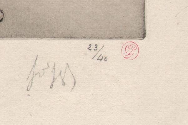 Legrand, Louis - Radierung auf Original Künstler Bütten -Ballettszene- Pellet Stempel (00253)