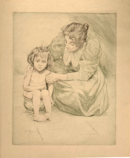 Maurin, Charles. Fillette sur le petit pot. (00158)
