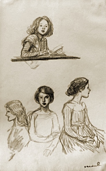 Steinlen, Théophile-Alexandre. Frauenstudien. (00179)